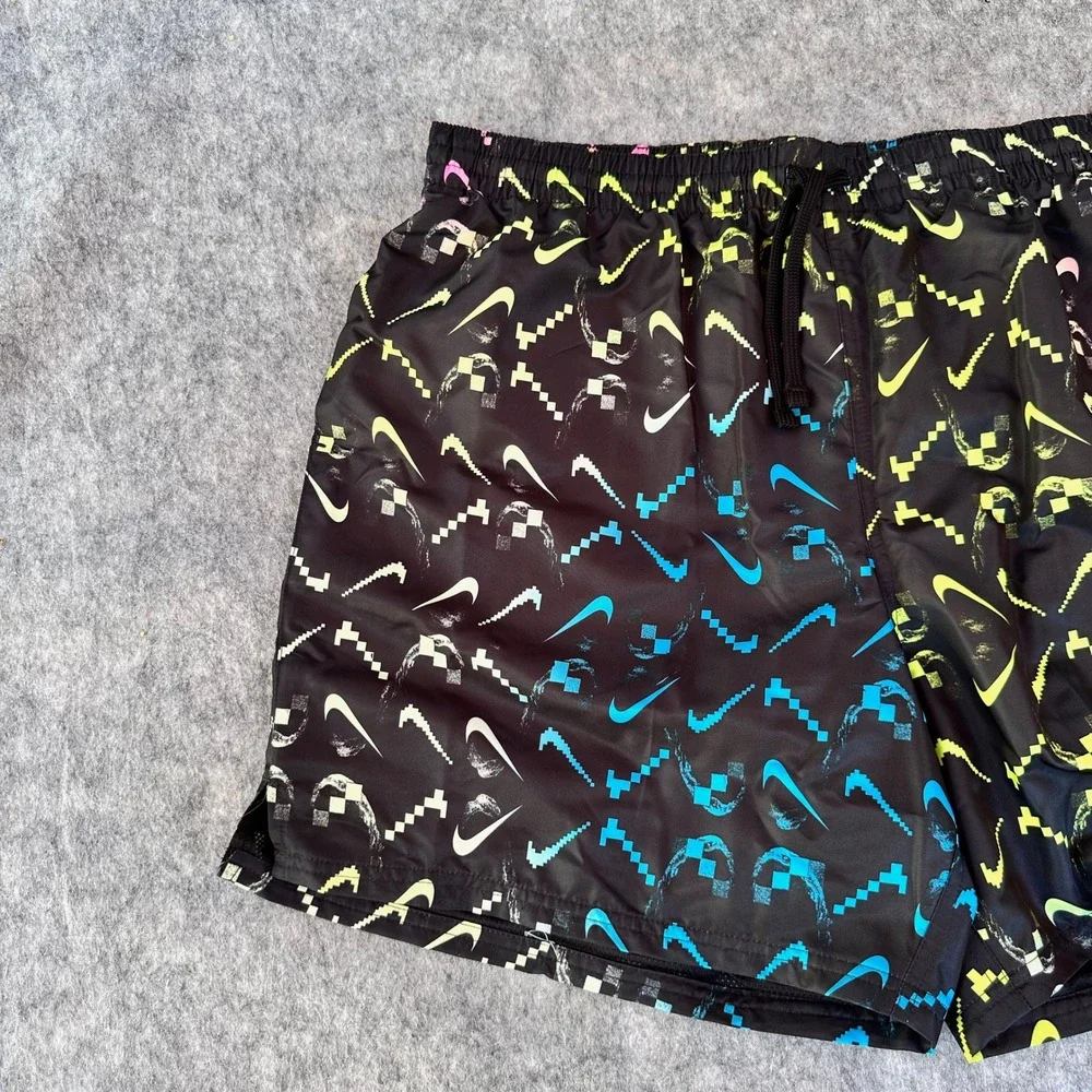 Nike Mens XXL Black Pixelated Swoosh Swim Volley Shorts NESSD516-001 NWT